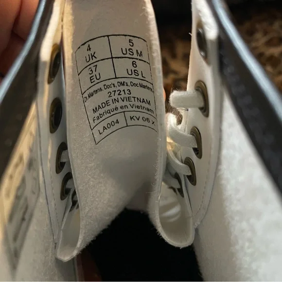 White Dr. Martens Combat Boots - Picture 2 of 5